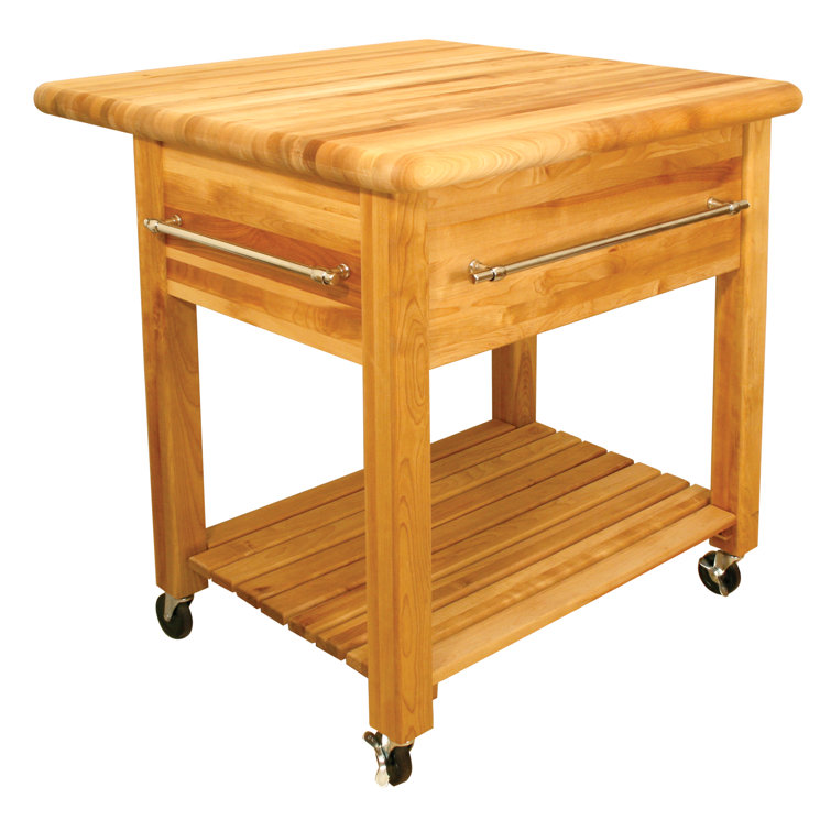 Winston Porter Selborne 36'' Wide Rolling Kitchen Cart with Solid Wood
